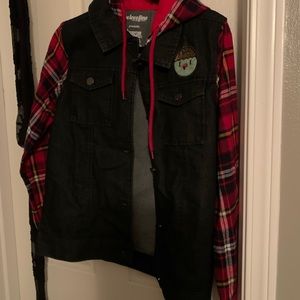 Adventure Time Button Flannel Hoodie